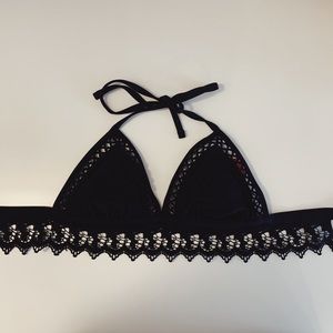 Black Lace Bikini Top NEVER WORN